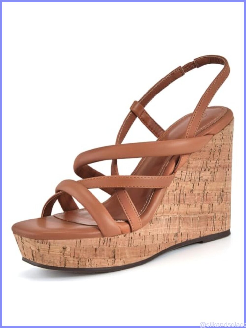 Womens Platform Wedge Sandals Cork Slingback Espadrilles Heels Summer Shoes